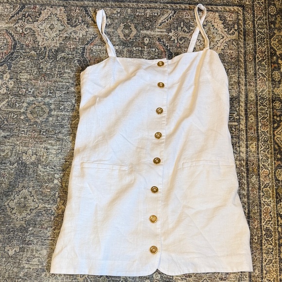 J. Crew Claudia Mini Dress in White Linen - Picture 3 of 5